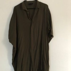 ASOS olive green oversized shirt dress
